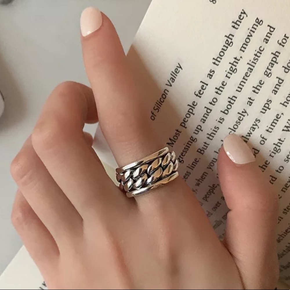 ✨Insta chain sterling silver adjustable ring - Picture 1 of 5
